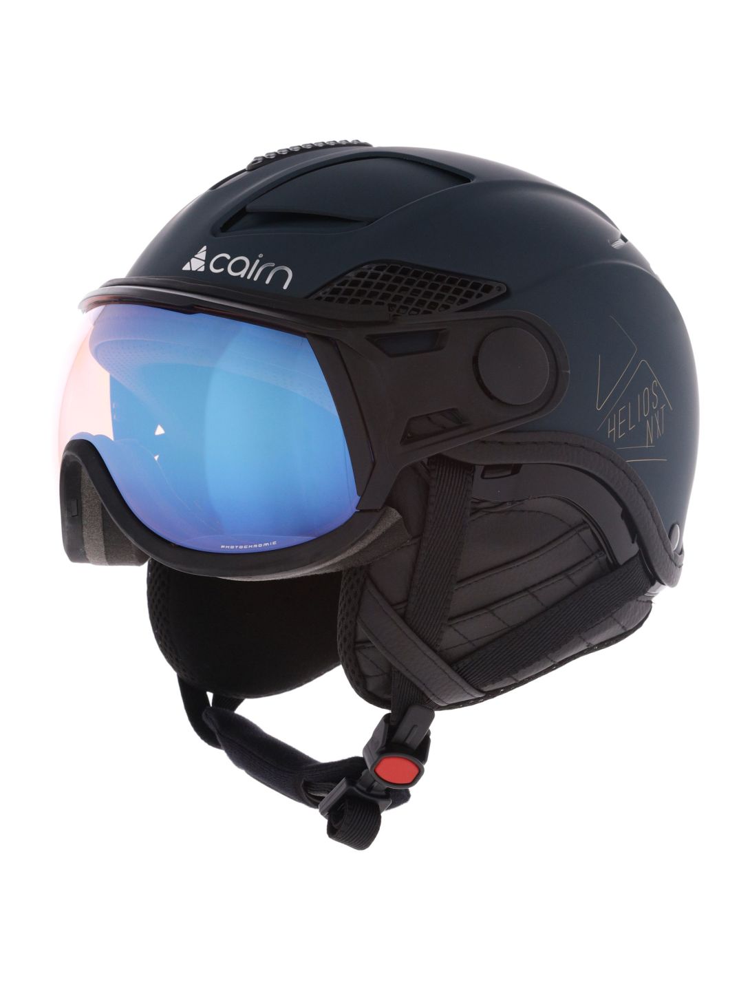 Cairn, Helios Leather Evolight NXT casque de ski avec visière unisexe Blue Graphite bleu 