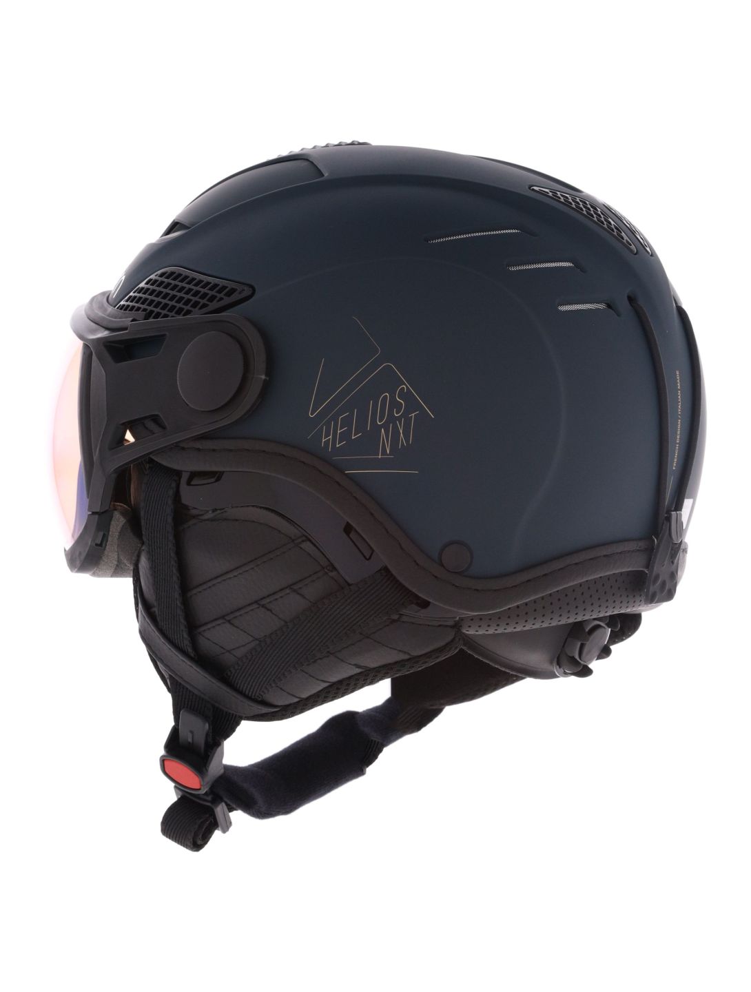 Cairn, Helios Leather Evolight NXT casque de ski avec visière unisexe Blue Graphite bleu 