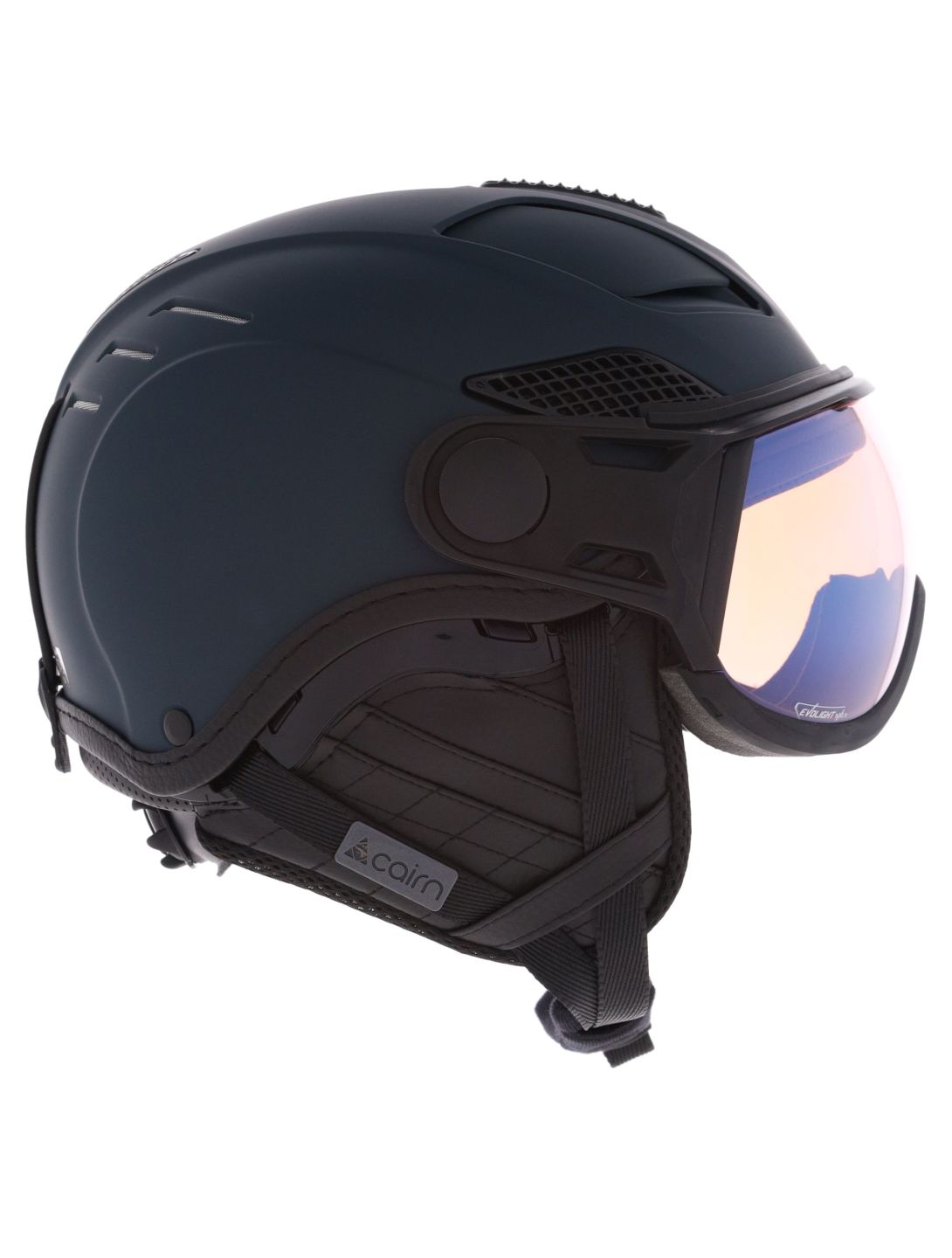 Cairn, Helios Leather Evolight NXT casque de ski avec visière unisexe Blue Graphite bleu 