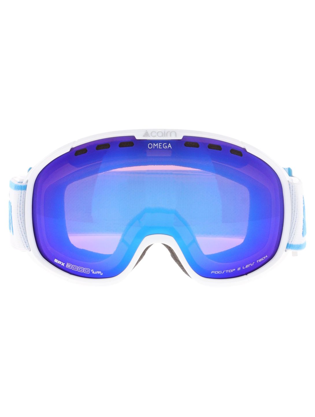 Cairn, Omega lunettes de ski unisexe Shiny White Blue blanc, bleu 