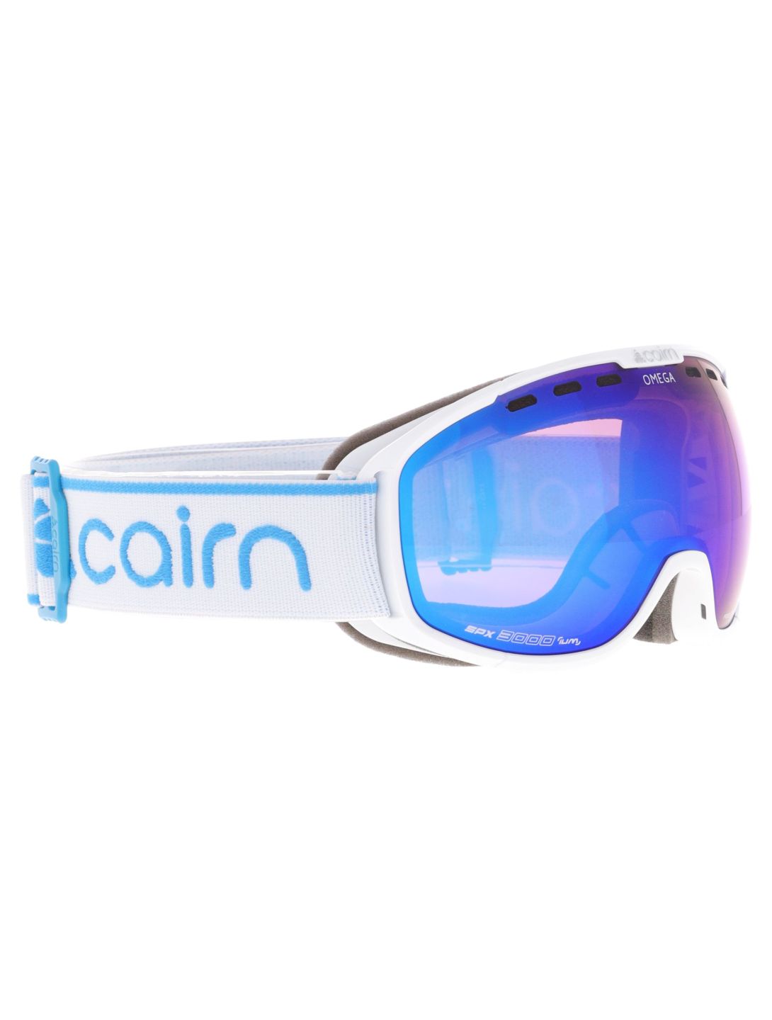 Cairn, Omega lunettes de ski unisexe Shiny White Blue blanc, bleu 