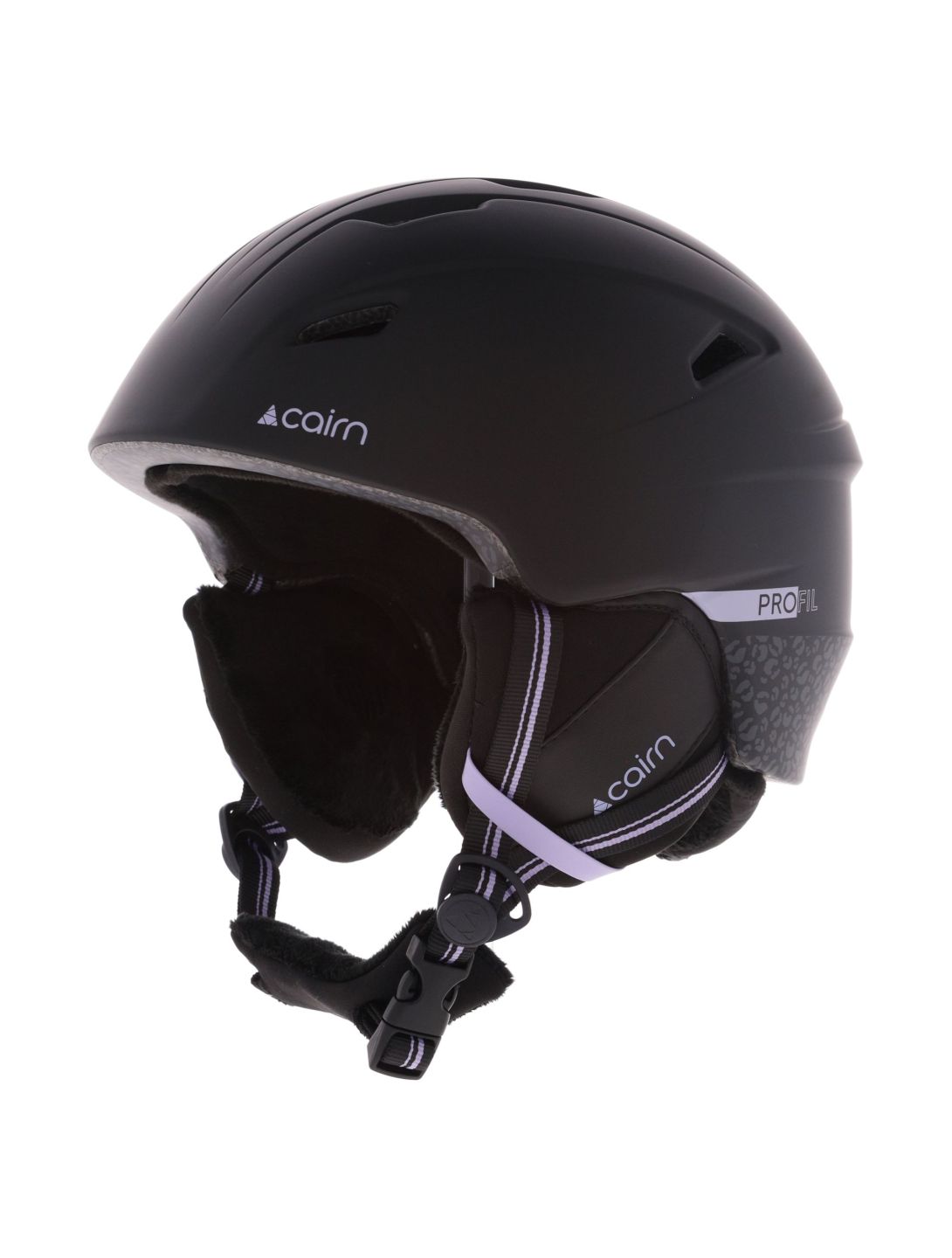 Cairn, Profil casque de ski unisexe Mat Black Leopard noir, violet 