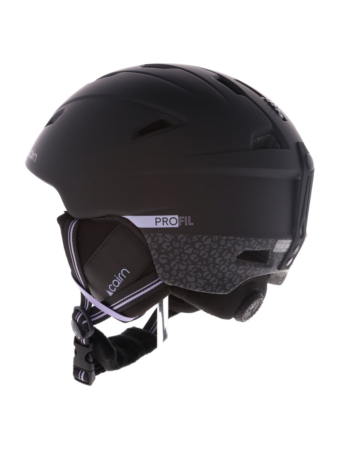 Cairn, Profil casque de ski unisexe Mat Black Leopard noir, violet 