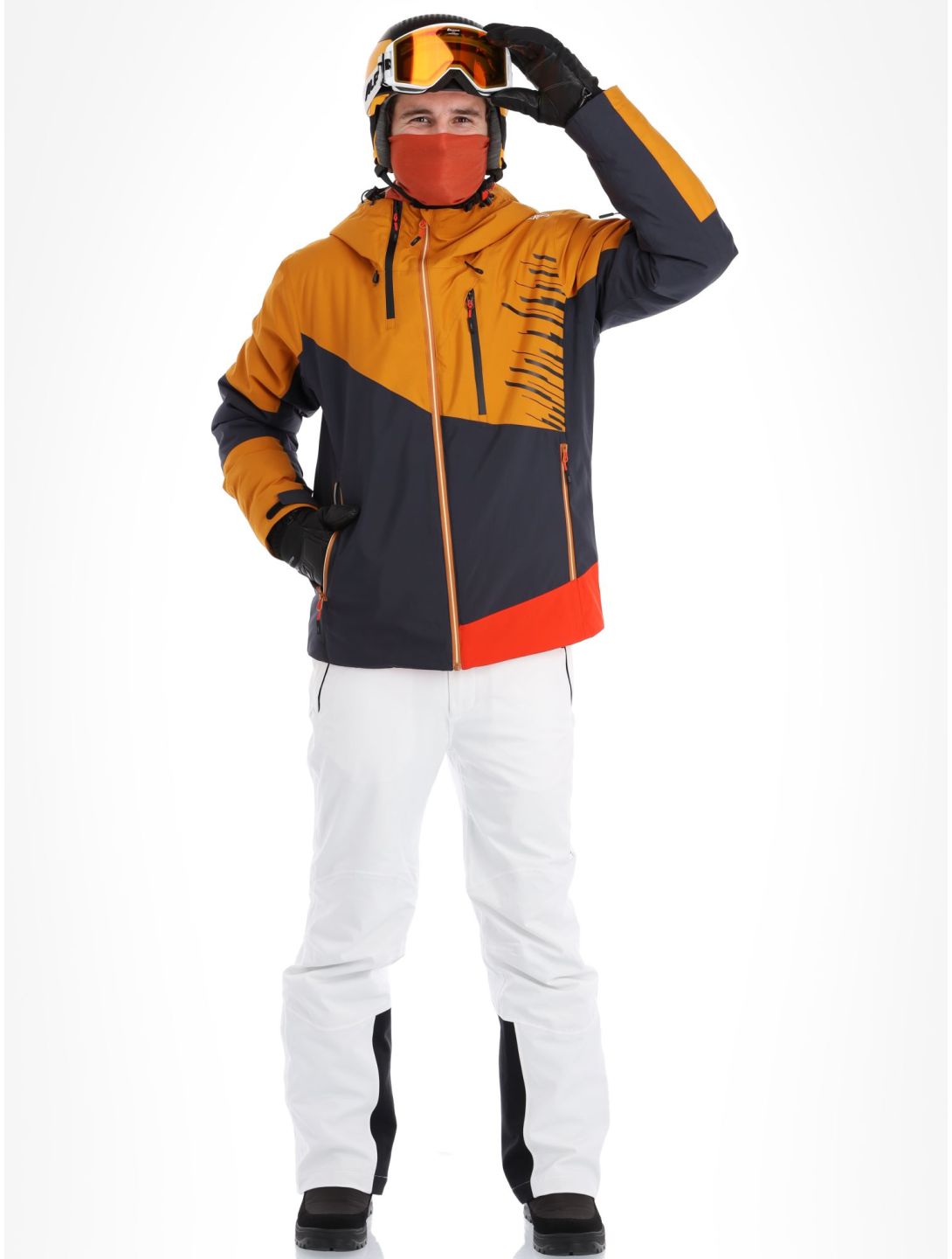 CMP, 33W0817 veste de ski hommes Pumpkin gris, orange 