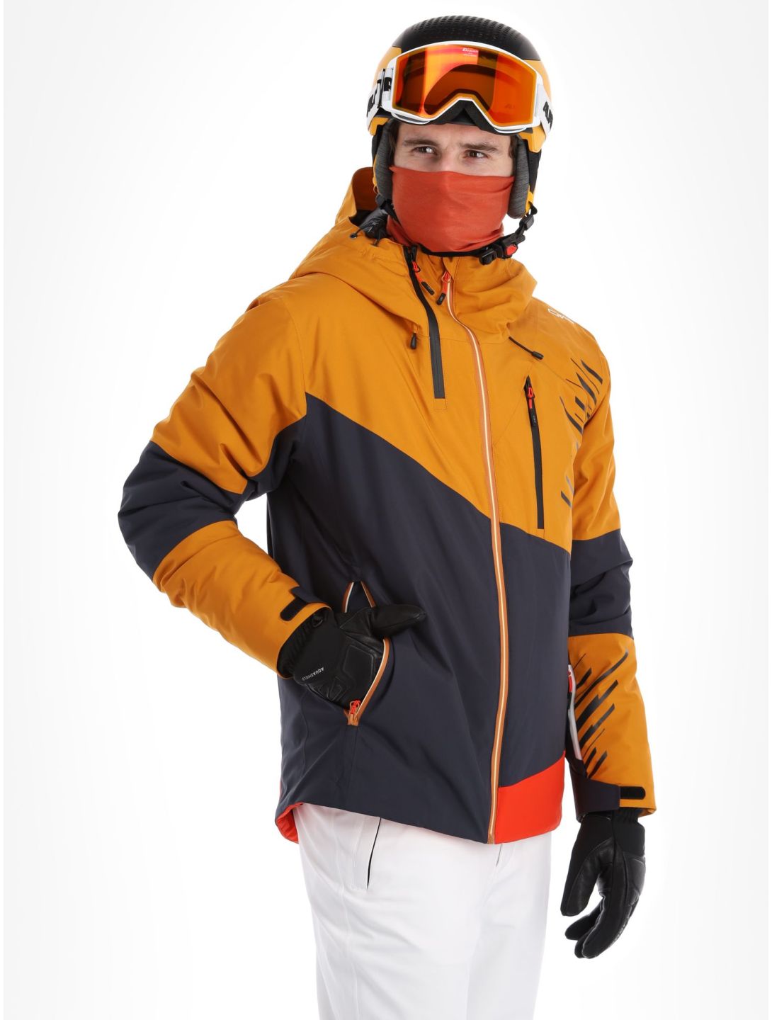 CMP, 33W0817 veste de ski hommes Pumpkin gris, orange 