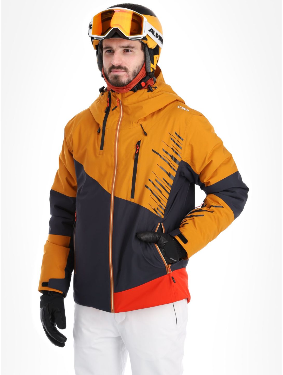 CMP, 33W0817 veste de ski hommes Pumpkin gris, orange 