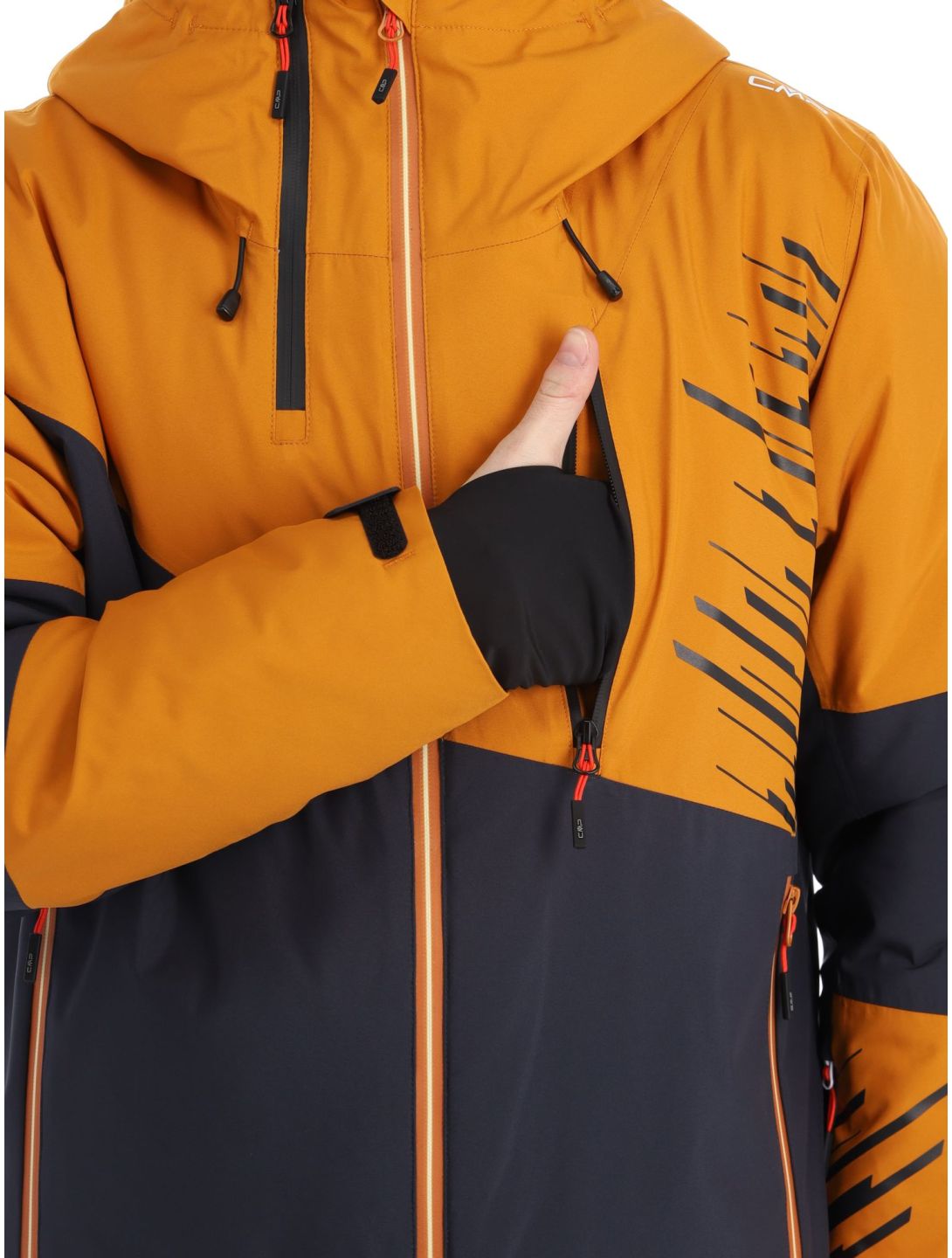 CMP, 33W0817 veste de ski hommes Pumpkin gris, orange 