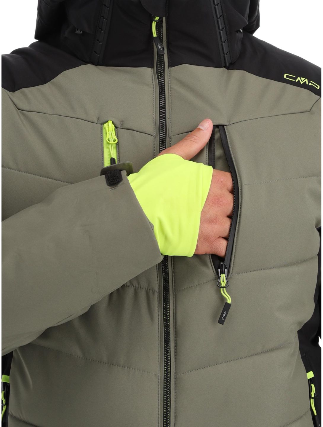 CMP, 33W0837 veste de ski hommes Kaki noir, vert 