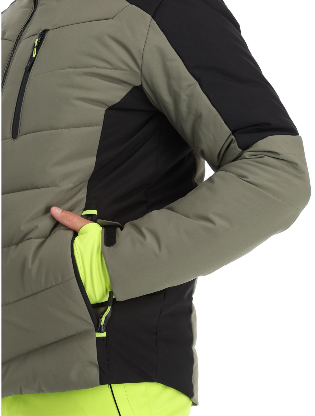 CMP, 33W0837 veste de ski hommes Kaki noir, vert 