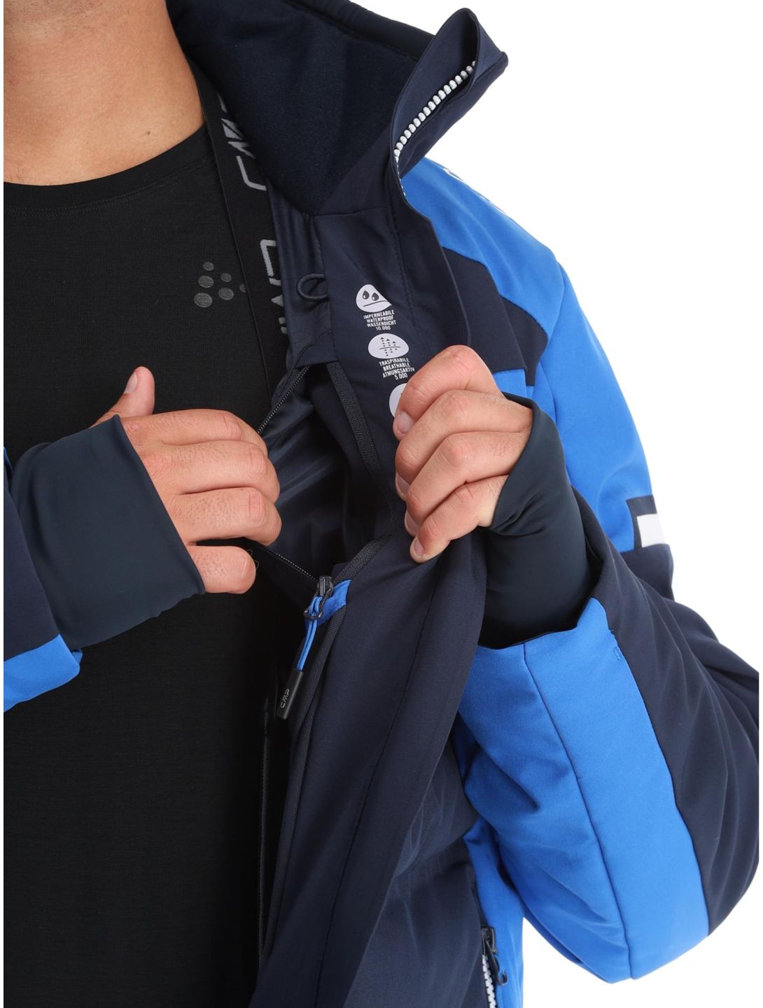 CMP, 33W0887 veste de ski hommes Black Blue bleu 