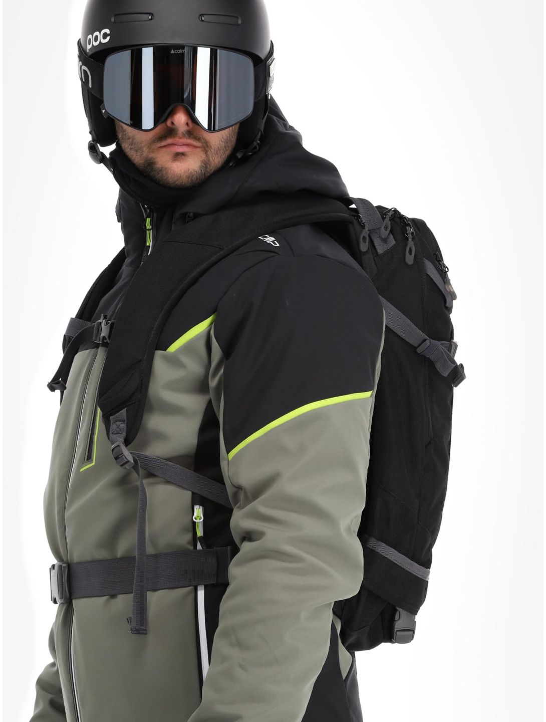 CMP, 33W0897 veste de ski softshell hommes Kaki vert 