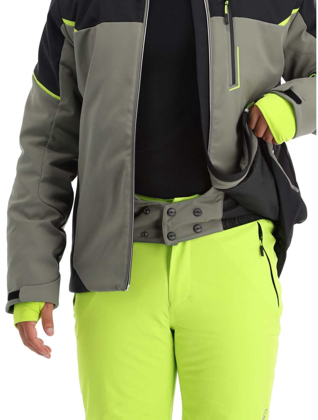 CMP, 33W0897 veste de ski softshell hommes Kaki vert 