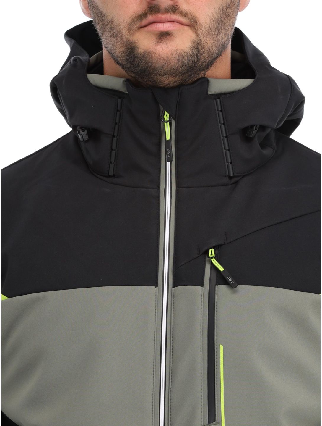 CMP, 33W0897 veste de ski softshell hommes Kaki vert 