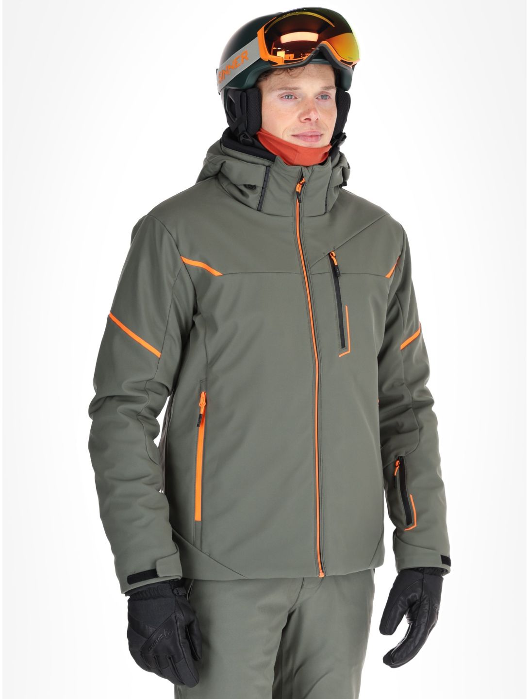 CMP, 33W0897 veste de ski softshell hommes Olive vert 