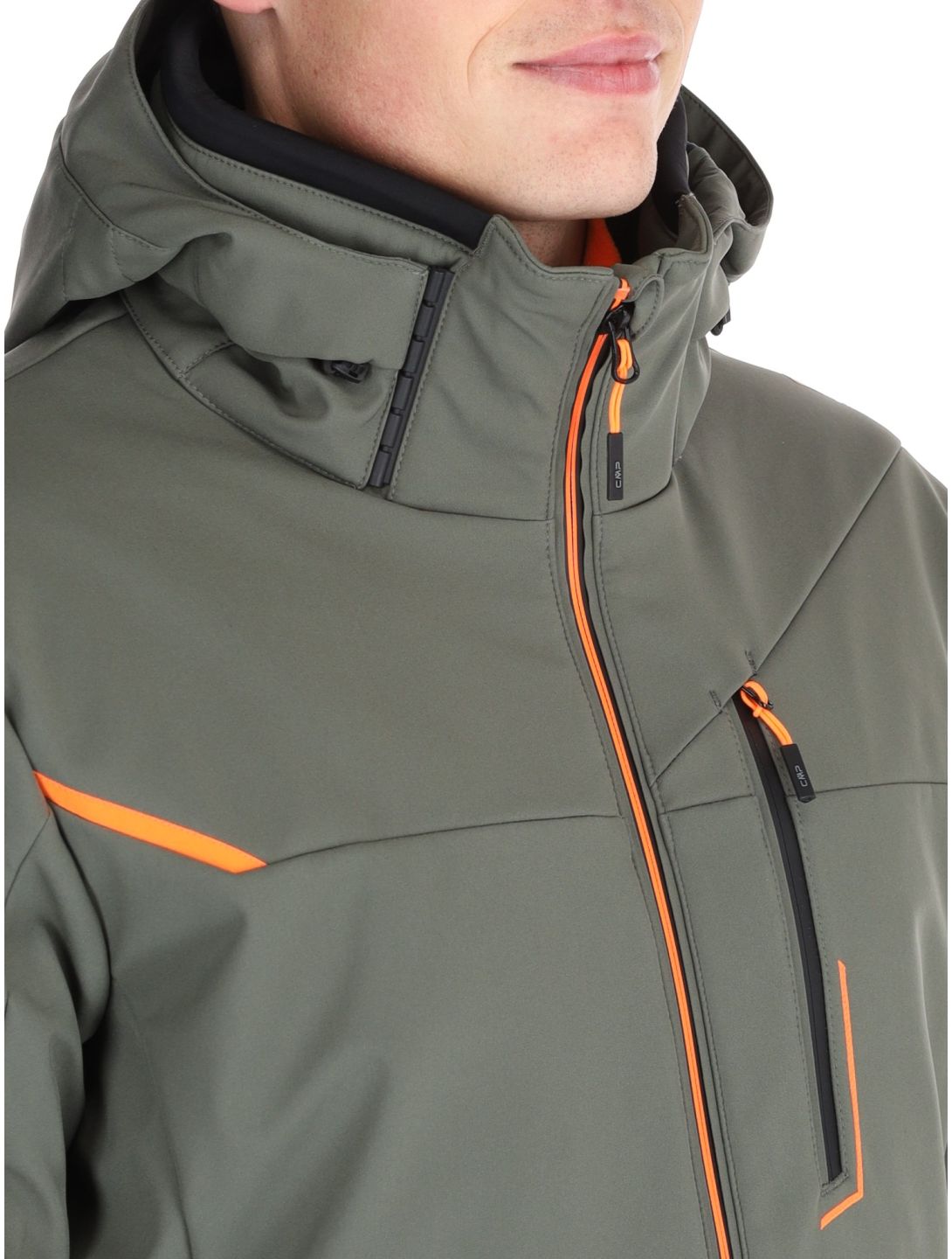 CMP, 33W0897 veste de ski softshell hommes Olive vert 