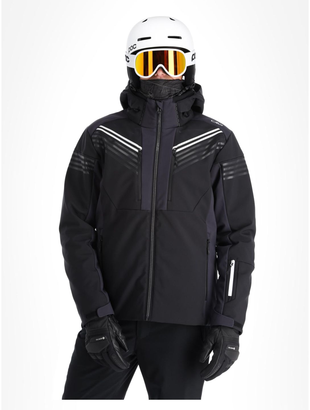 CMP, 33W0967 veste de ski softshell hommes Black noir 