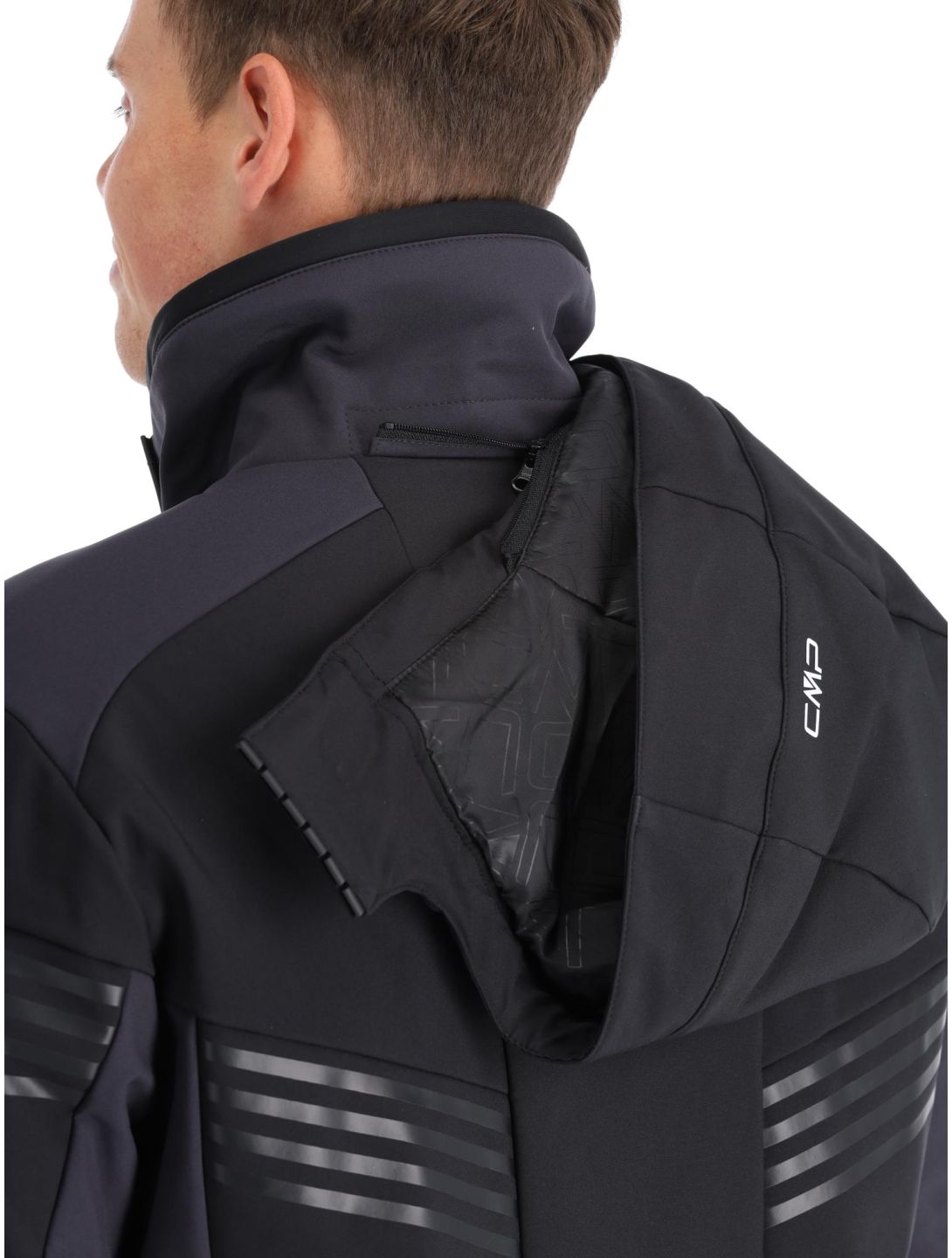 CMP, 33W0967 veste de ski softshell hommes Black noir 