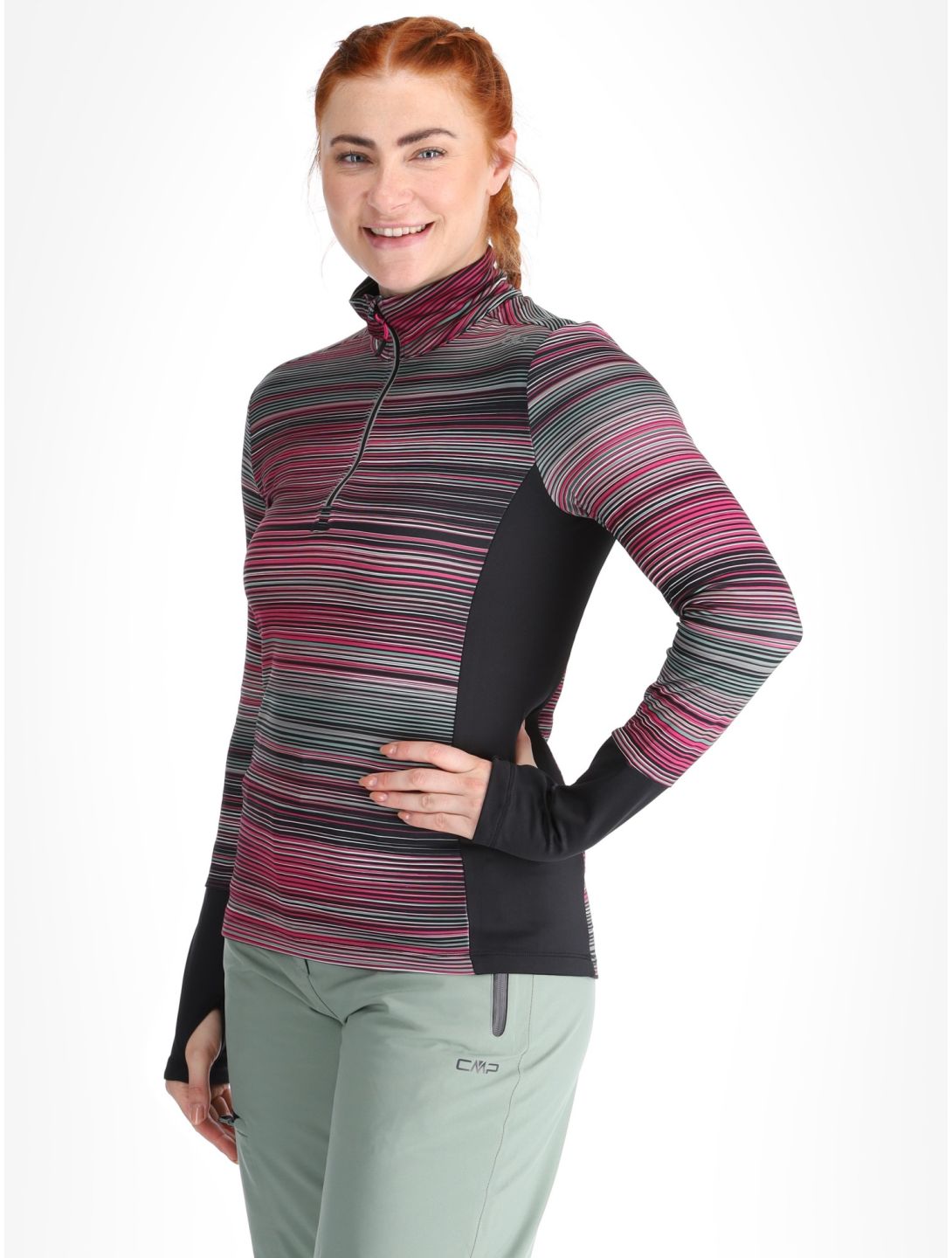 CMP, 34L2096 pull de ski femmes Mineral / Festival bleu, rose 