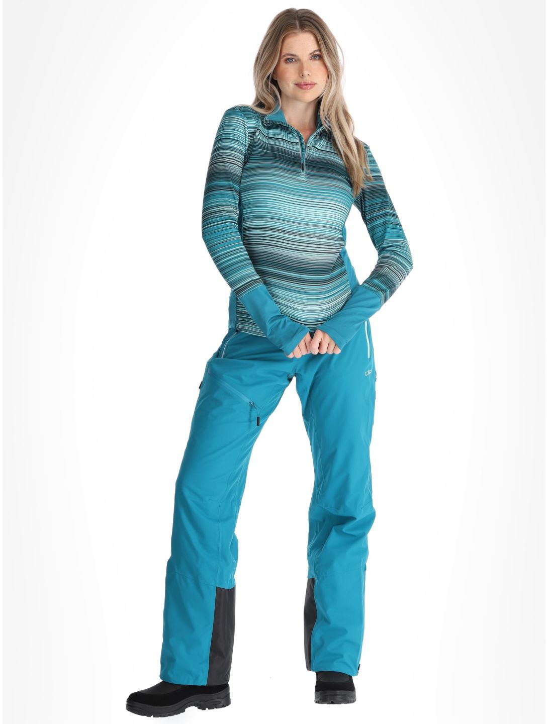 CMP, 34L2096 pull de ski femmes Teal / Aqua bleu, vert 