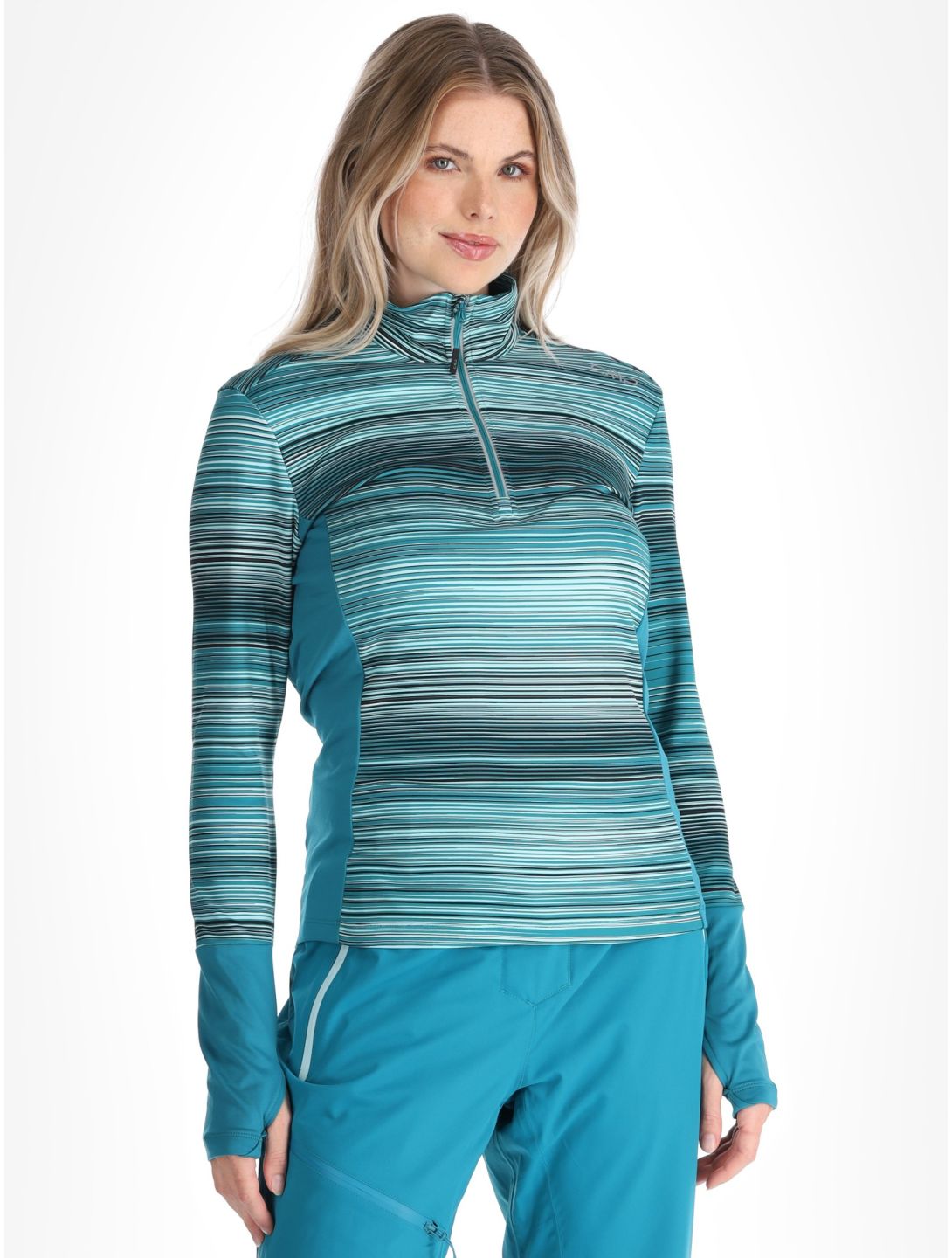 CMP, 34L2096 pull de ski femmes Teal / Aqua bleu, vert 