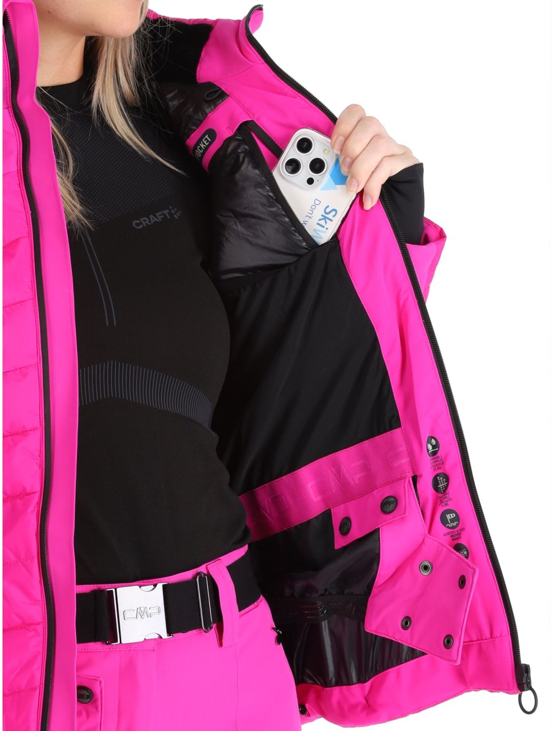 CMP, 34W4436F veste de ski femmes Festival rose 