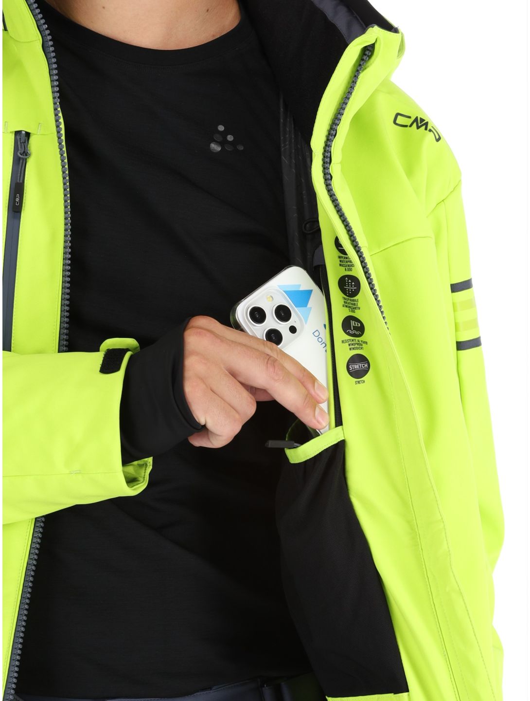 CMP, 34W4647 veste de ski hommes Acid vert 