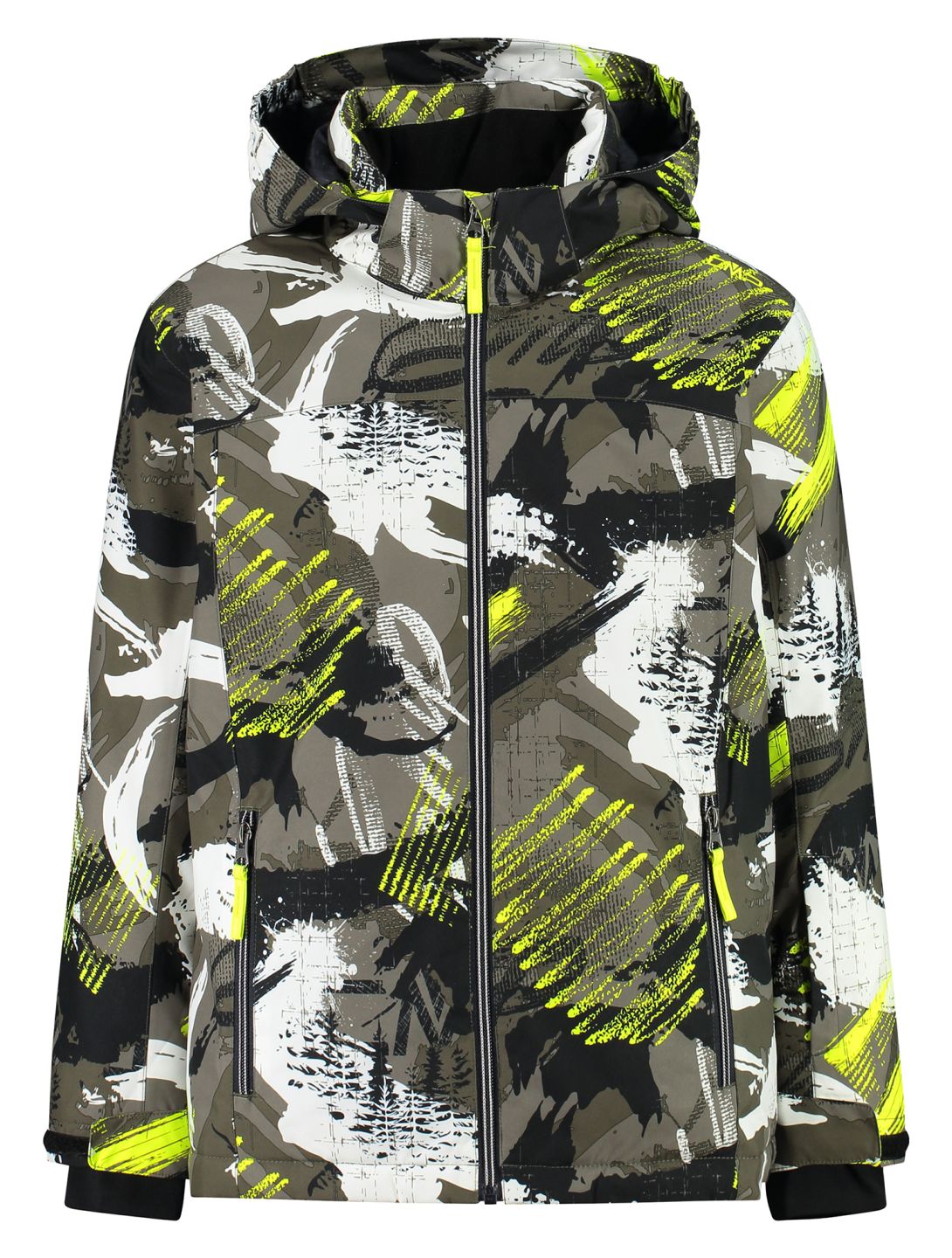 CMP, 39W1924 veste de ski enfants Olive / Yellow Fluo jaune, vert 