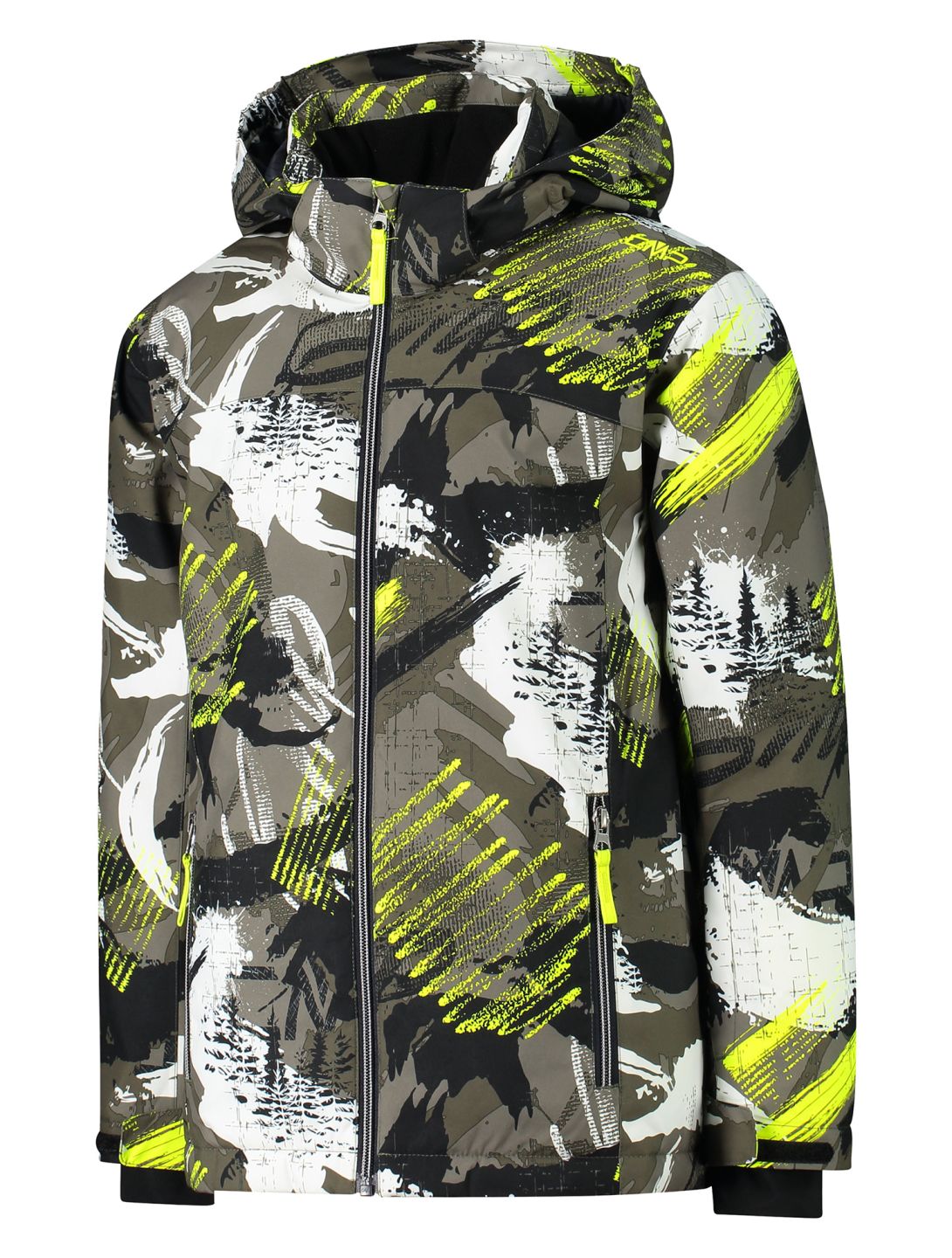 CMP, 39W1924 veste de ski enfants Olive / Yellow Fluo jaune, vert 