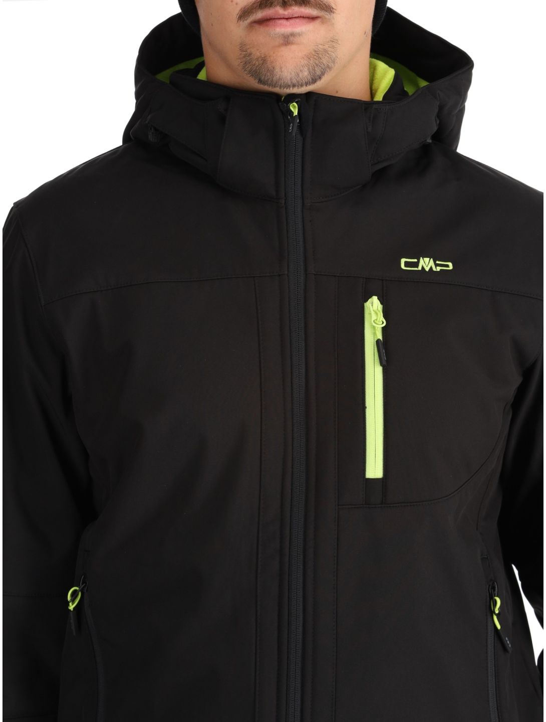 CMP, 3A01787N veste de ski softshell hommes Black / Acid noir 