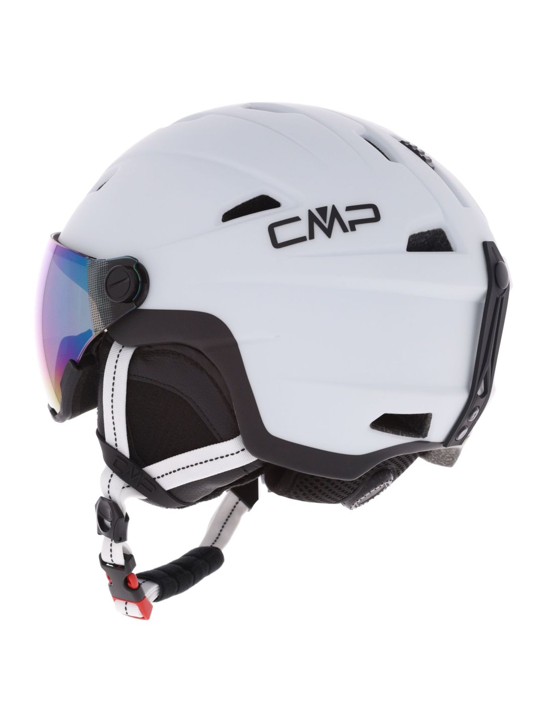 CMP, WA-2 casque de ski avec visière unisexe White / Black blanc, noir 