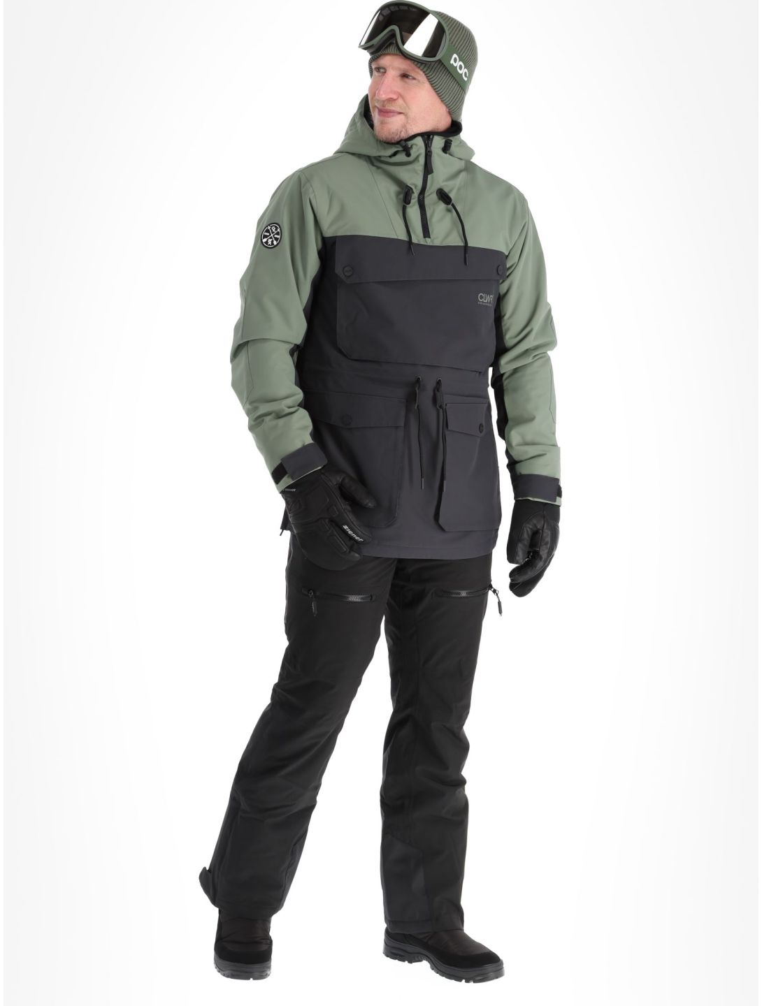 ColourWear, M Essential anorak d'hiver hommes Grey Green noir, vert 