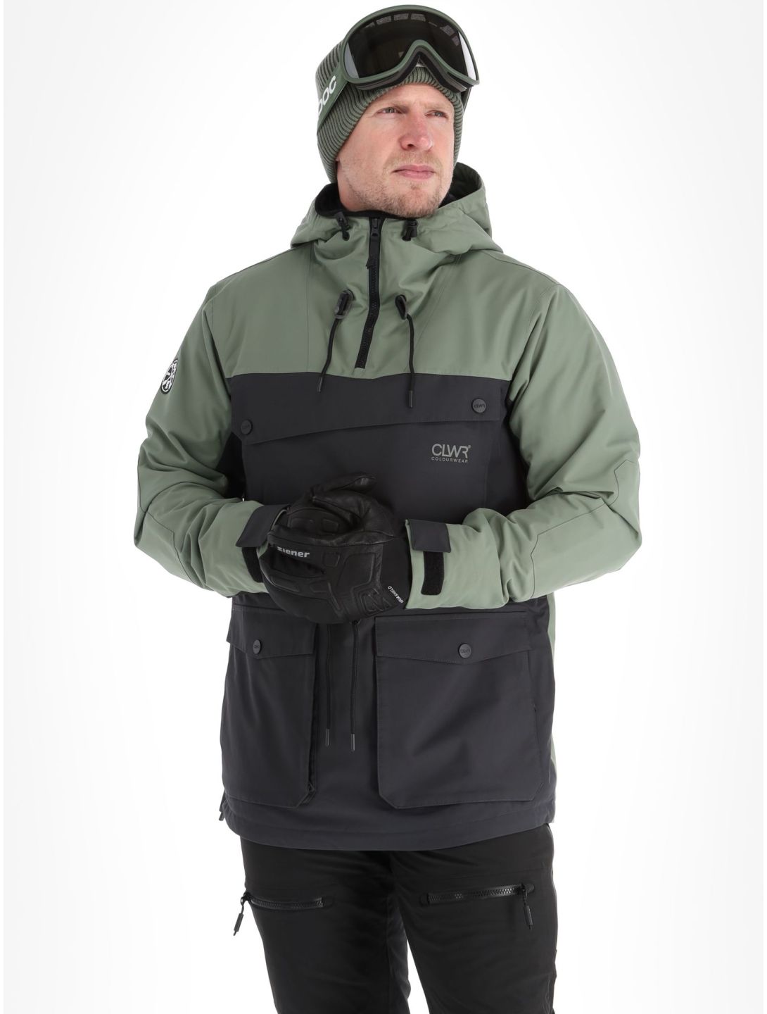 ColourWear, M Essential anorak d'hiver hommes Grey Green noir, vert 