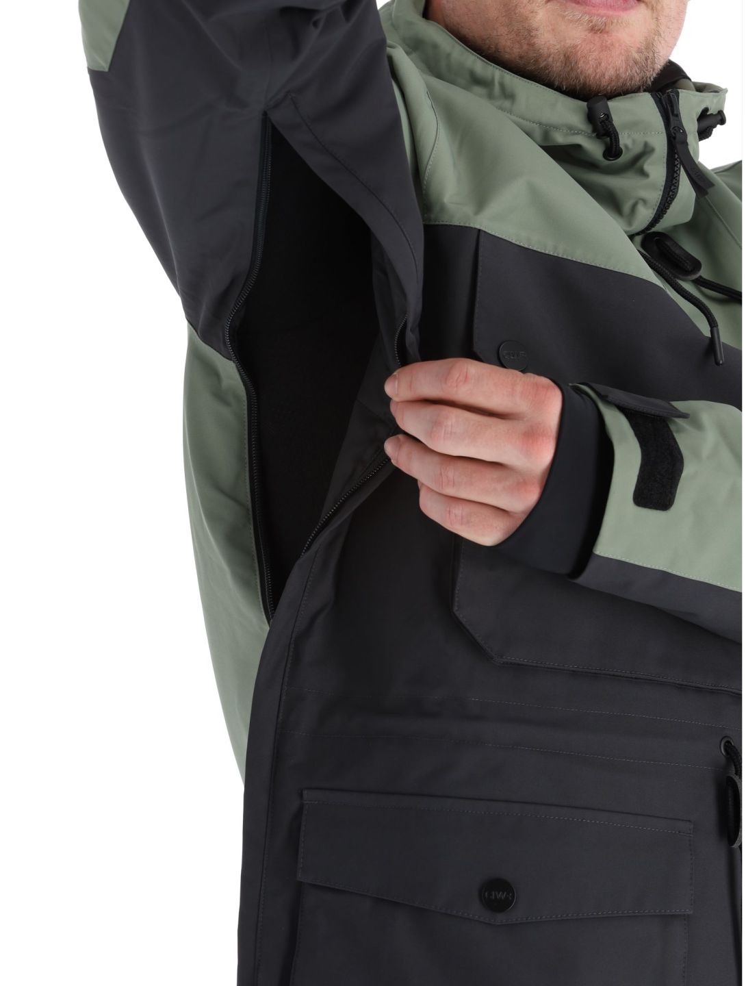 ColourWear, M Essential anorak d'hiver hommes Grey Green noir, vert 