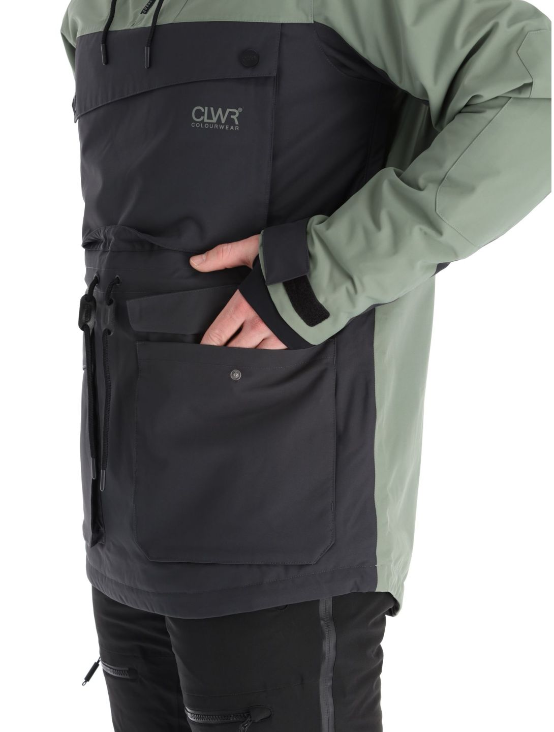 ColourWear, M Essential anorak d'hiver hommes Grey Green noir, vert 