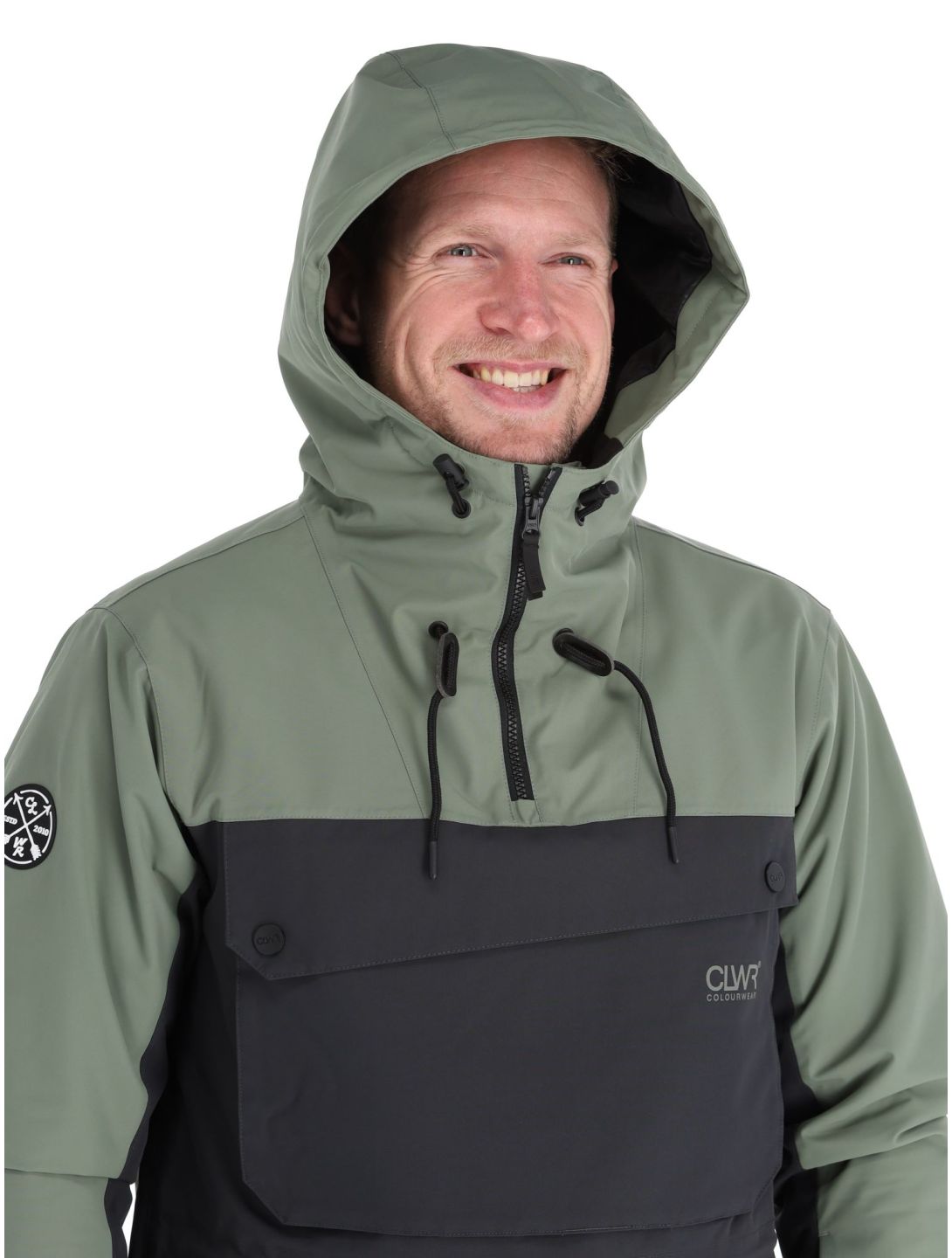 ColourWear, M Essential anorak d'hiver hommes Grey Green noir, vert 