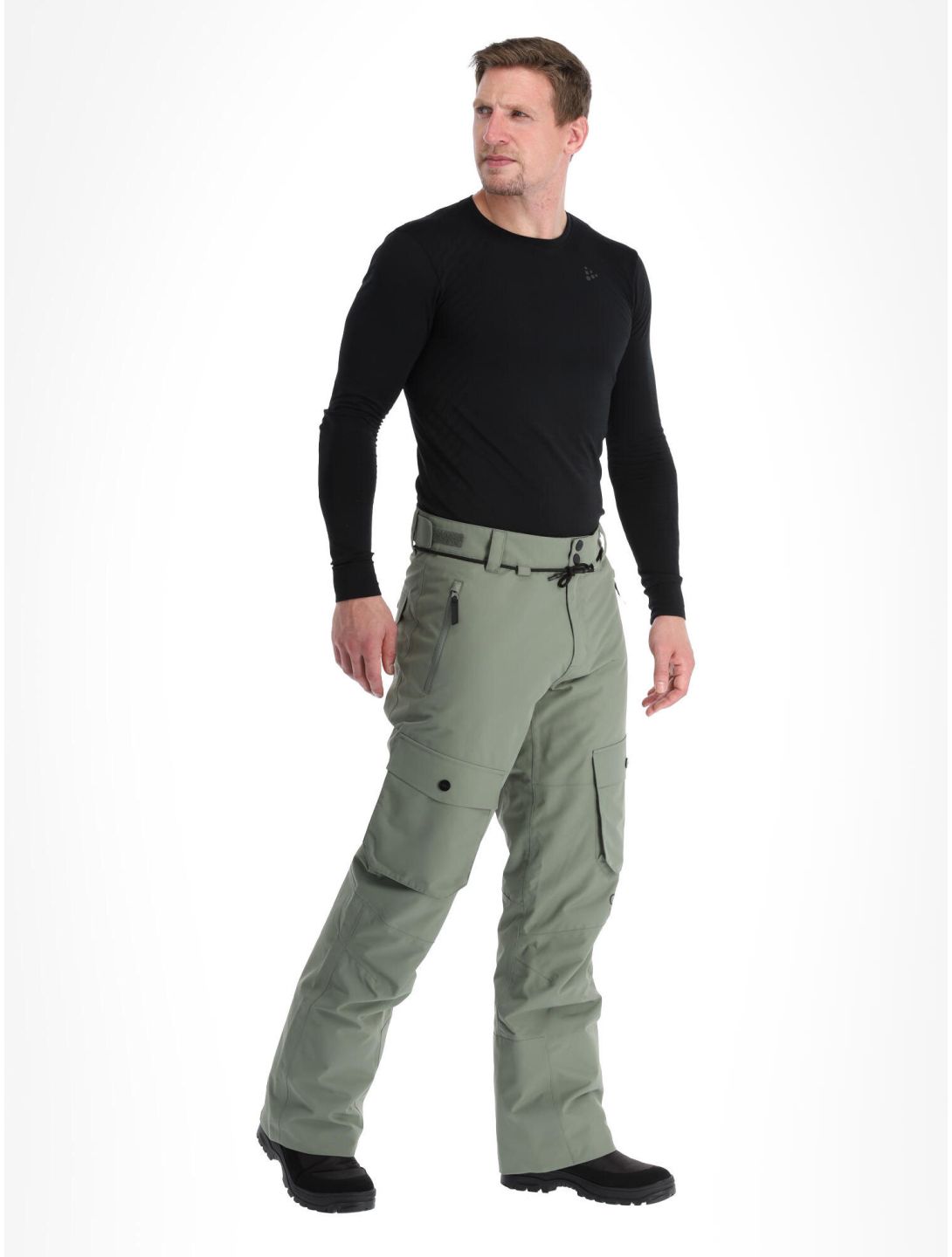 ColourWear, Flight pantalon de ski BIB model hommes Grey Green noir, vert 