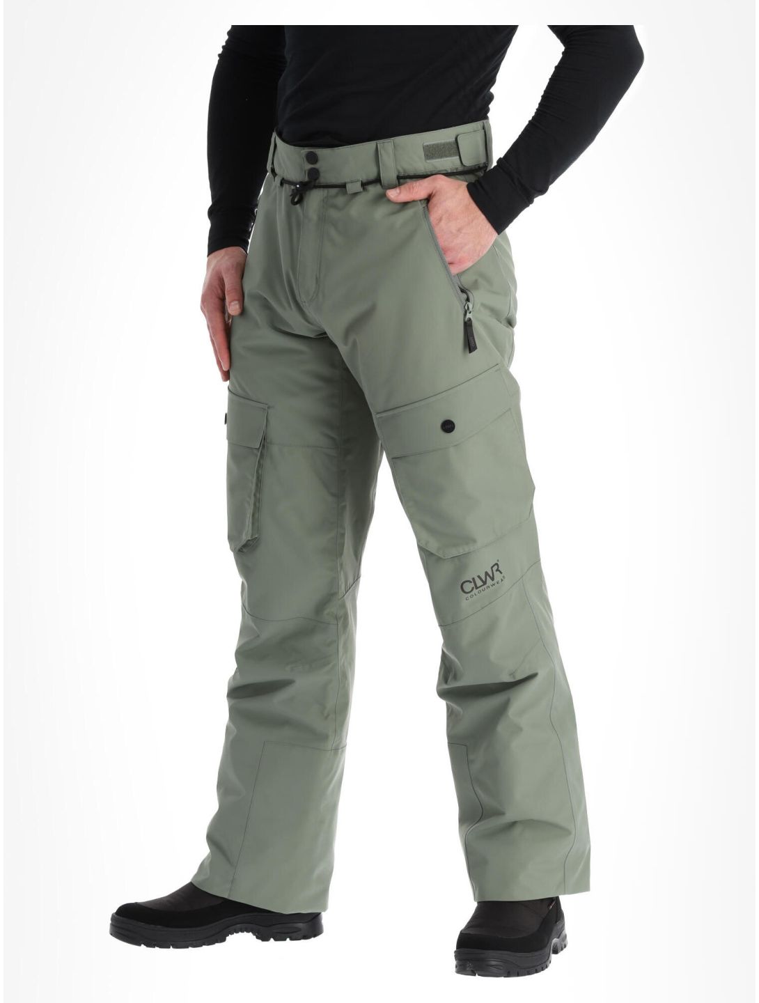 ColourWear, Flight pantalon de ski BIB model hommes Grey Green noir, vert 