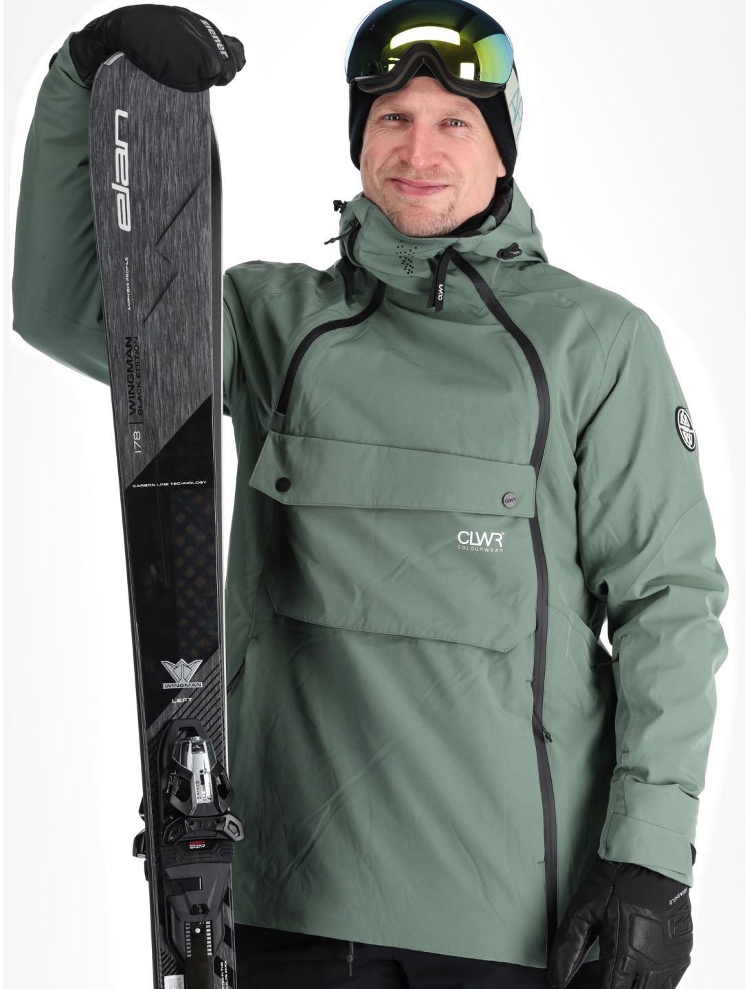 ColourWear, M Foil Anorak veste de ski hommes Dark Sage vert 