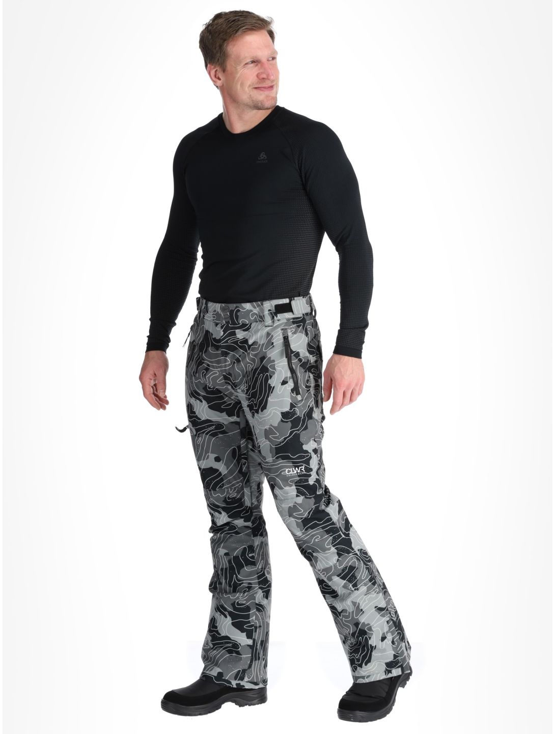 ColourWear, M Sharp pantalon de ski hommes Black Map gris, noir 