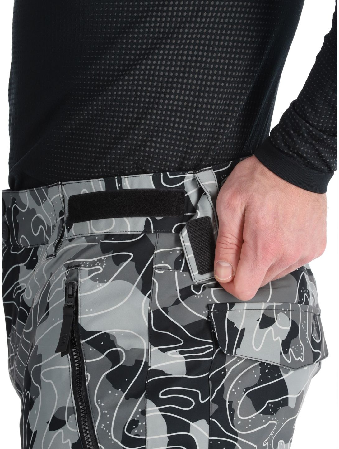 ColourWear, M Sharp pantalon de ski hommes Black Map gris, noir 