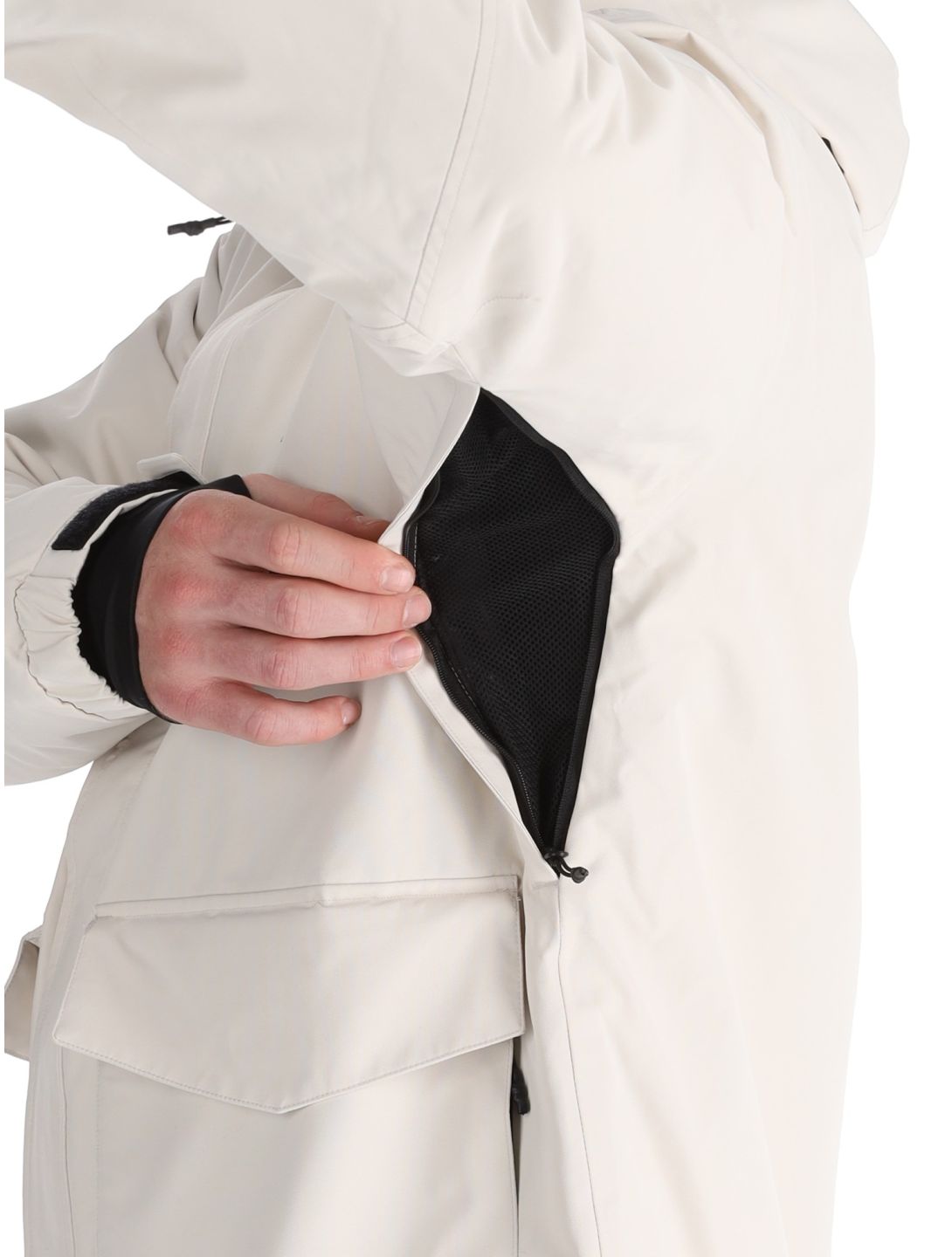 ColourWear, U Mountain Cargo veste de ski unisexe Off-White blanc 