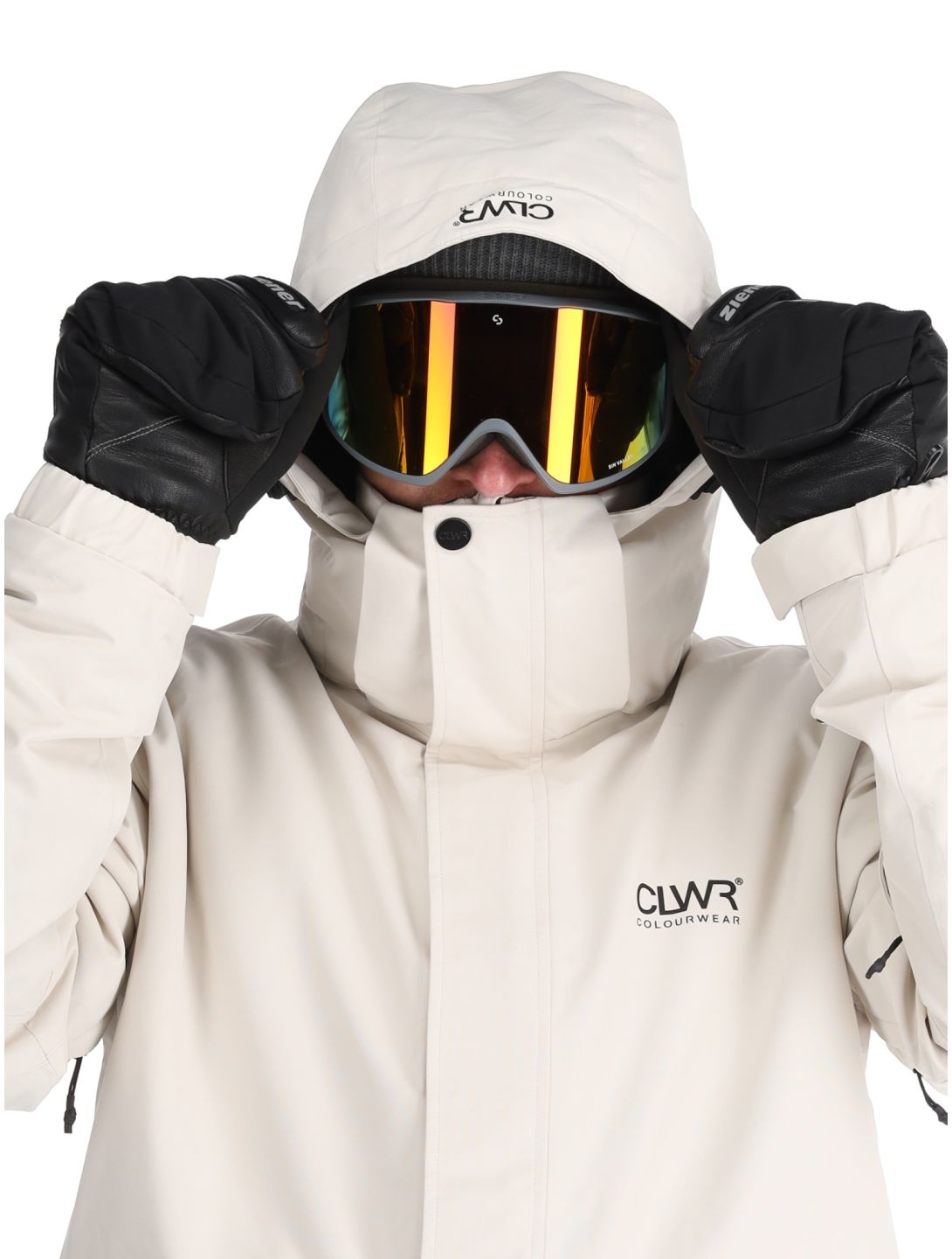 ColourWear, U Mountain Cargo veste de ski unisexe Off-White blanc 