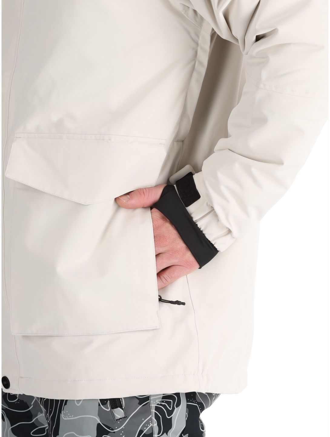 ColourWear, U Mountain Cargo veste de ski unisexe Off-White blanc 