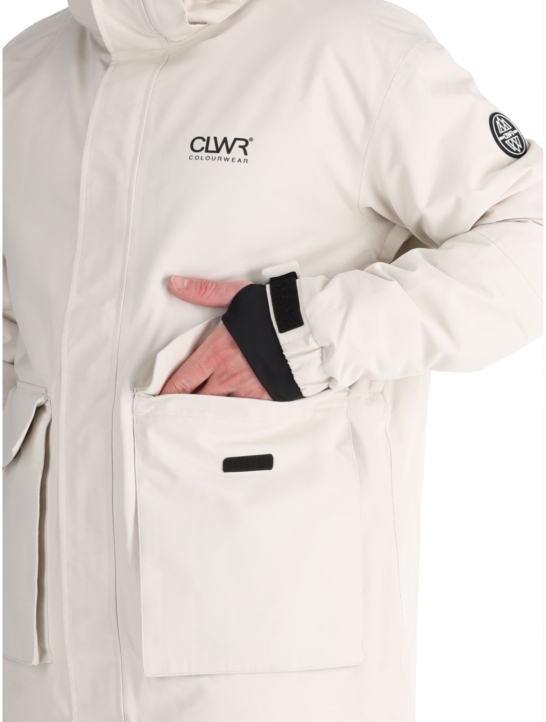 ColourWear, U Mountain Cargo veste de ski unisexe Off-White blanc 