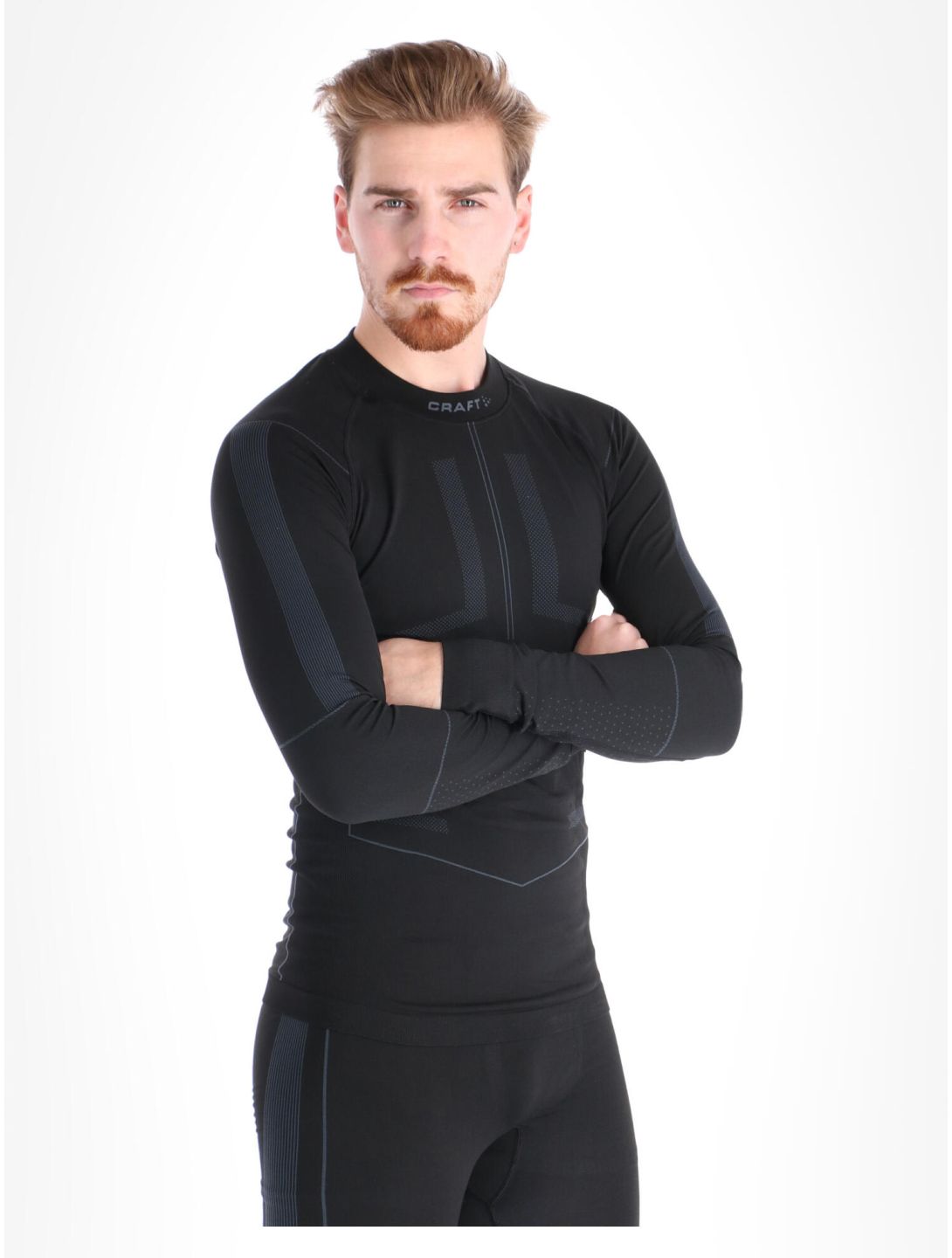 Craft, Active Intensity Crewneck LS chemise thermo hommes Black / Asphalt noir 