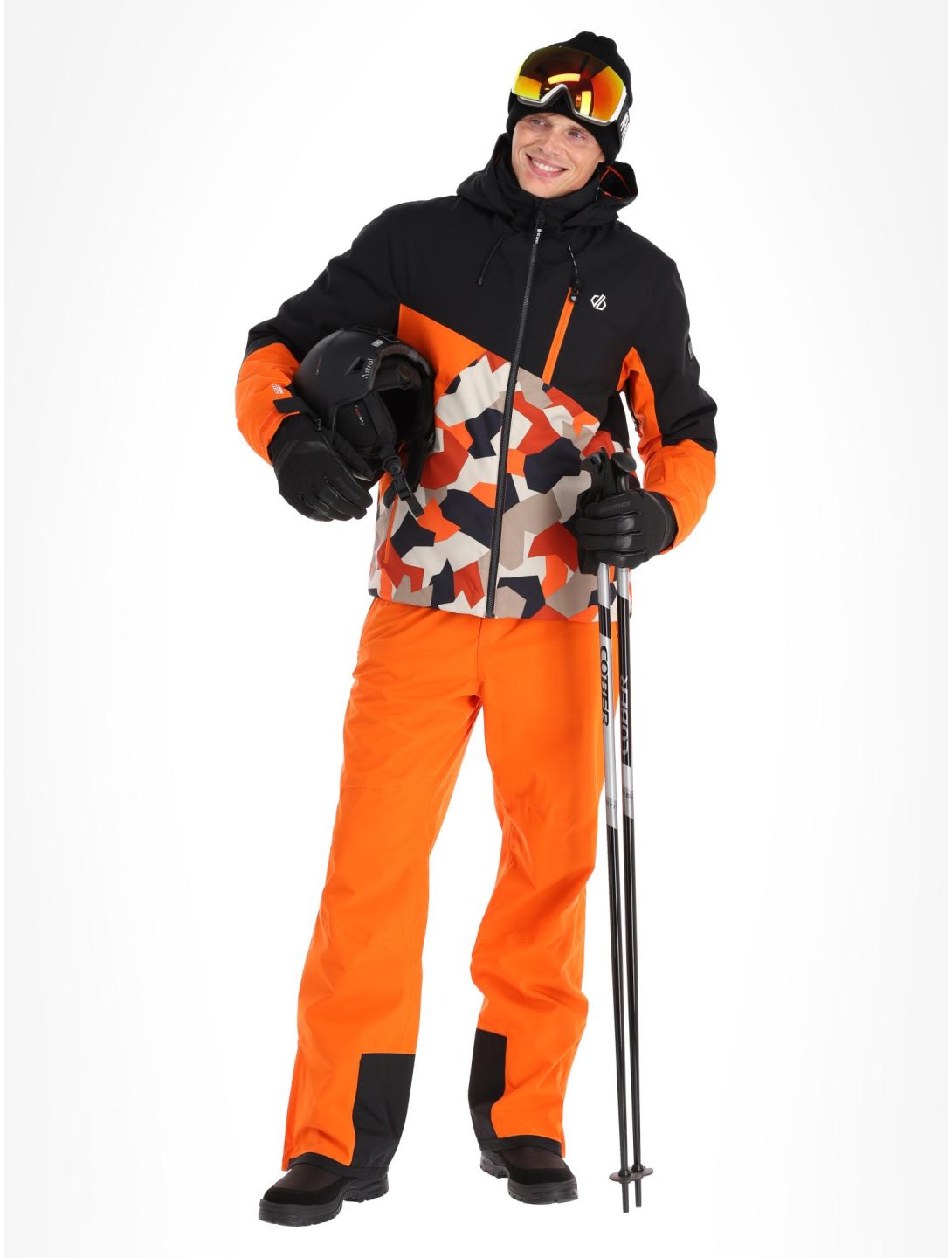 Dare2b, Baseplate veste de ski hommes Black / Puffins Orange Geo Camo Print noir, orange 