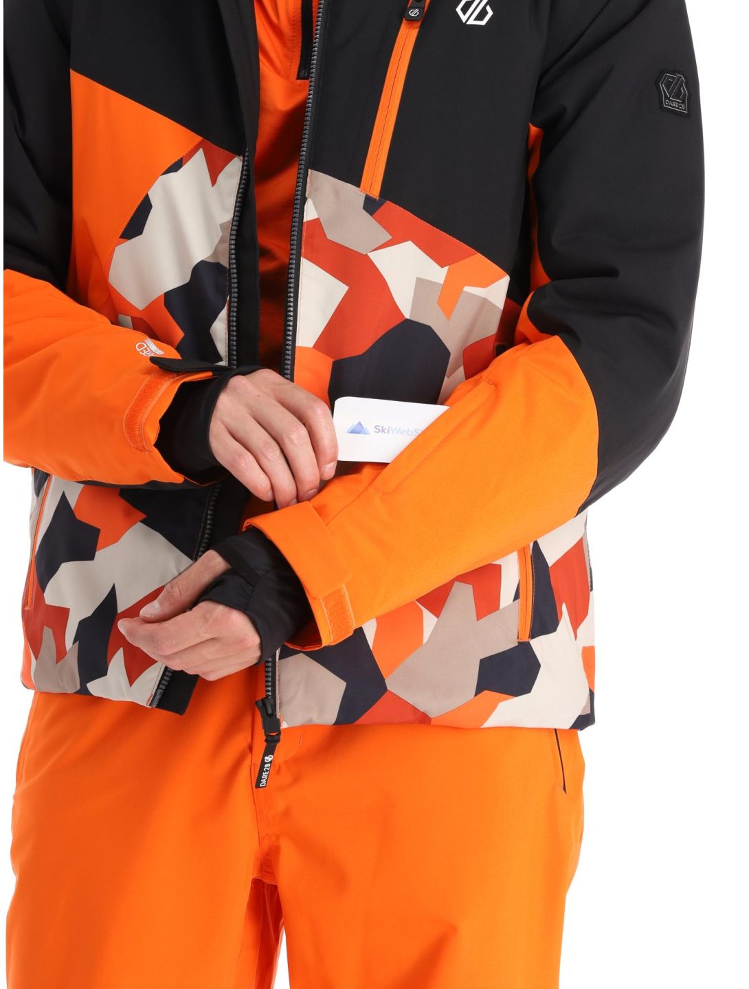 Dare2b, Baseplate veste de ski hommes Black / Puffins Orange Geo Camo Print noir, orange 