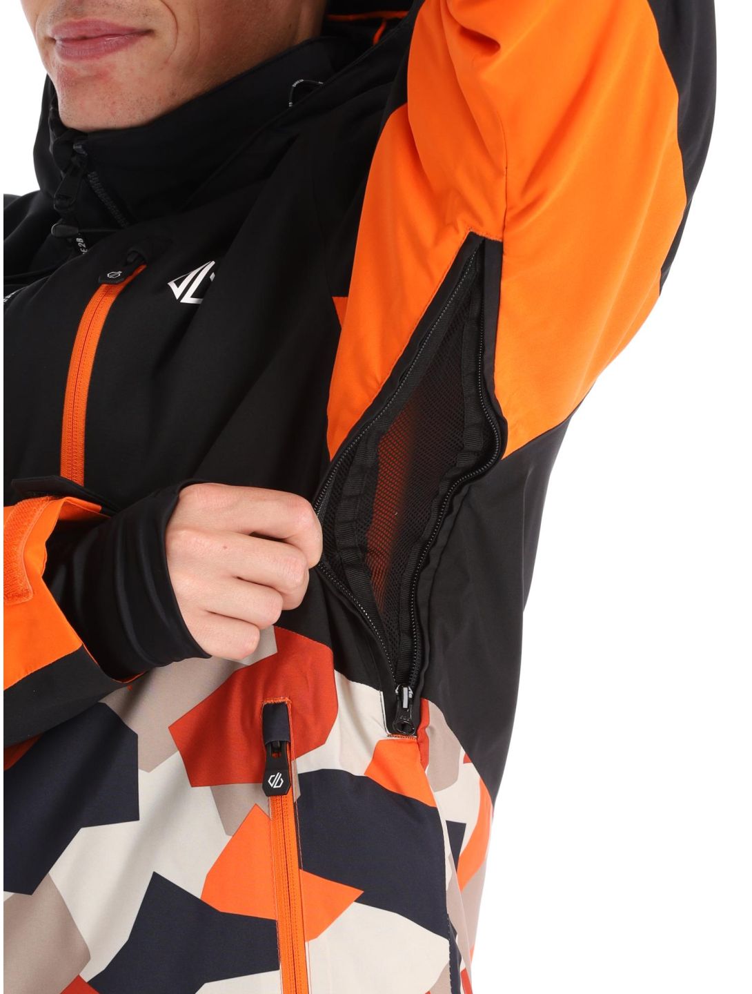 Dare2b, Baseplate veste de ski hommes Black / Puffins Orange Geo Camo Print noir, orange 