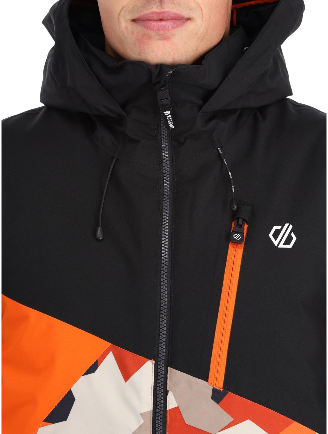 Dare2b, Baseplate veste de ski hommes Black / Puffins Orange Geo Camo Print noir, orange 