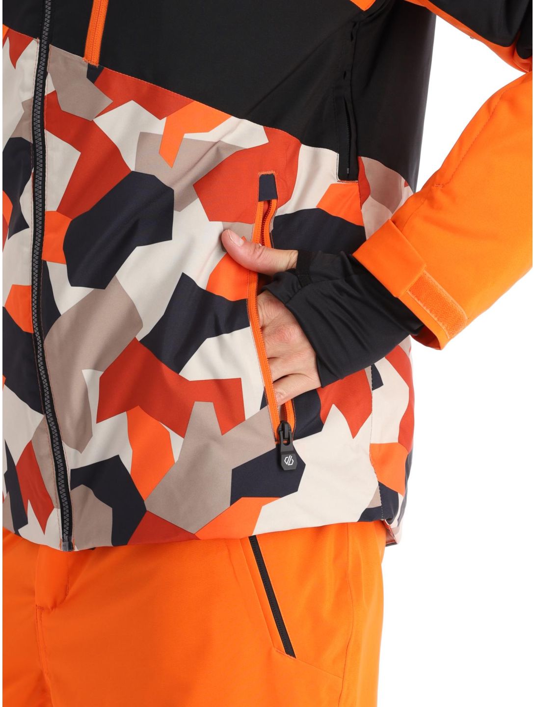 Dare2b, Baseplate veste de ski hommes Black / Puffins Orange Geo Camo Print noir, orange 